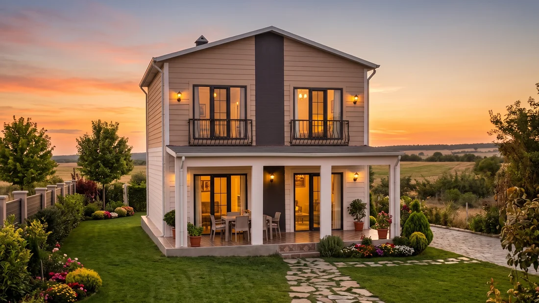 120 m² Çift Kat Hafif Çelik Villa