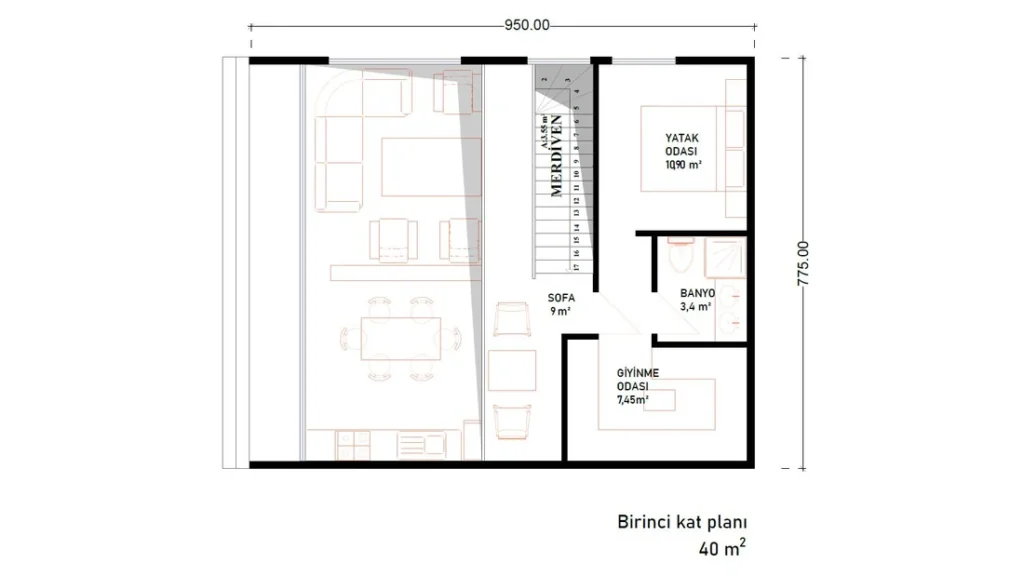 3+1 Çift Kat Hafif Çelik kat planı 2