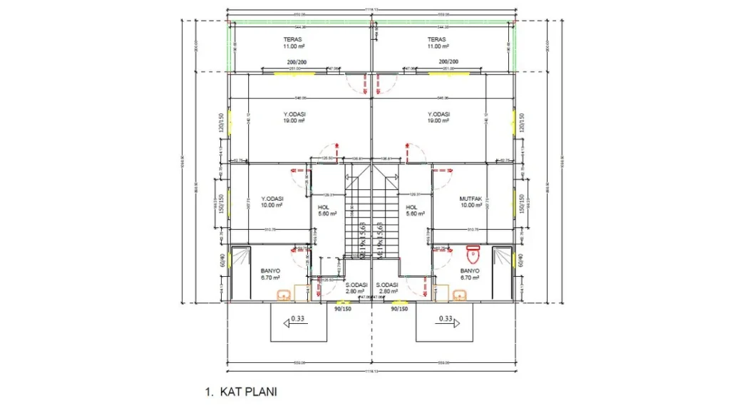 4+2 Çift Kat Prefabrik kat planı 1